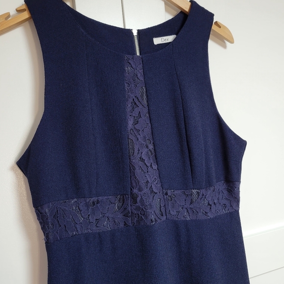 ✨️3 For $30✨️Dex Navy Lace Detail Dress (M) - Picture 3 of 5